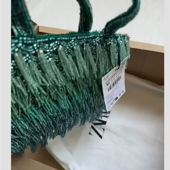 ZARA NWT RHINESTONE FRINGE BAG - Picture 8 of 13